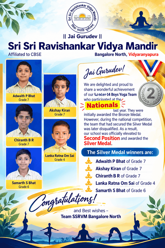 National-Level Silver Medal – Under-14 Boys Yoga